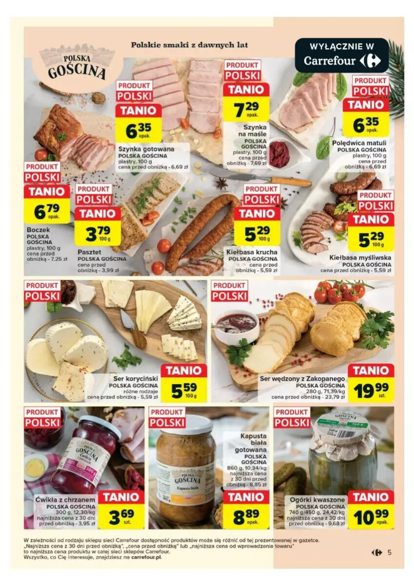 Gazetka promocyjna Carrefour - ważna 03.12 do 24.12.2024 - strona 21 - produkty: Boczek, Chrzan, Kiełbasa, Kiełbasa krucha, Polędwica, Ser, Szynka