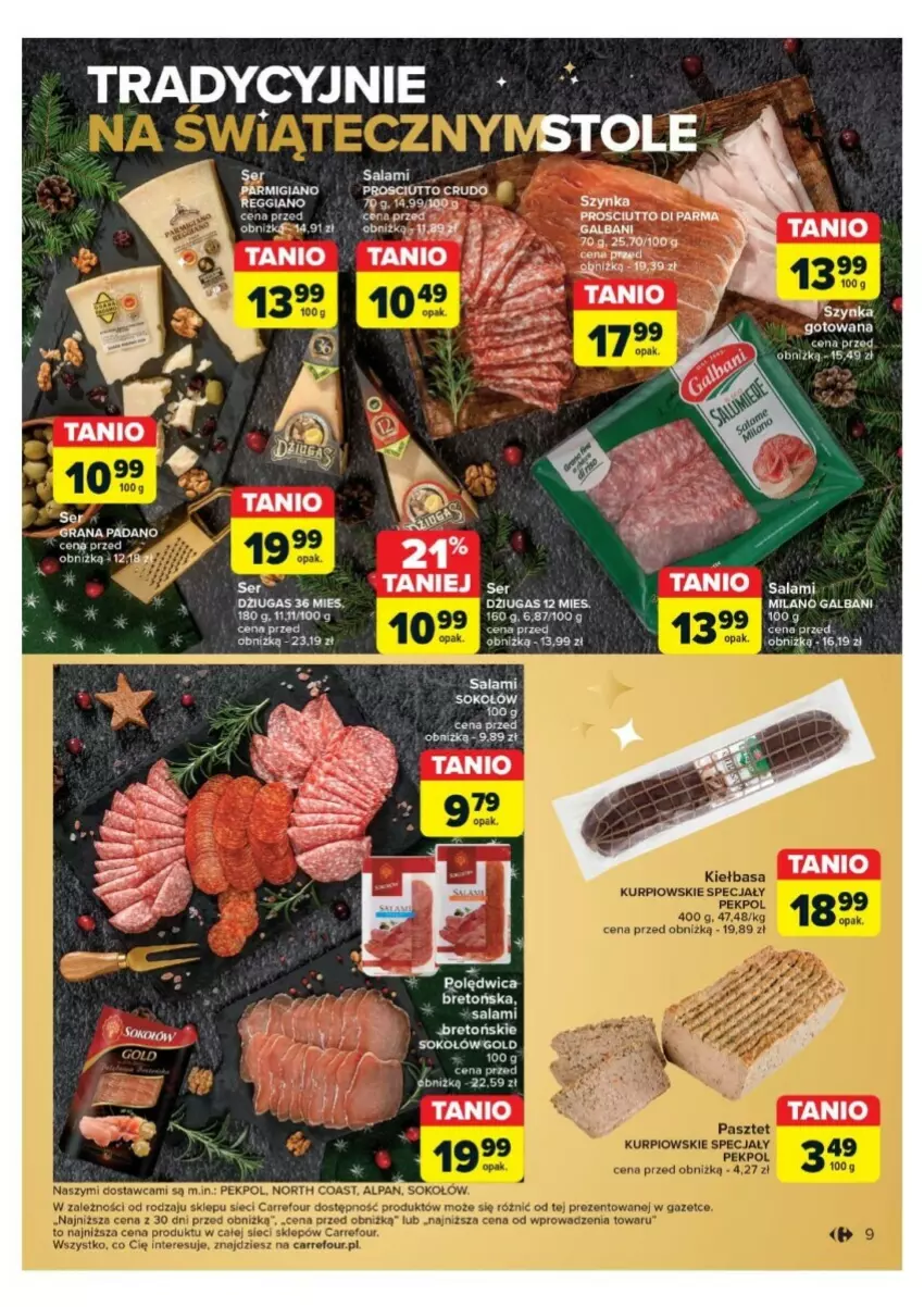 Gazetka promocyjna Carrefour - ważna 03.12 do 24.12.2024 - strona 25 - produkty: Galbani, Gra, LG, Polędwica, Prosciutto, Salami, Ser, Ser salami, Sok, Sokołów, Szynka