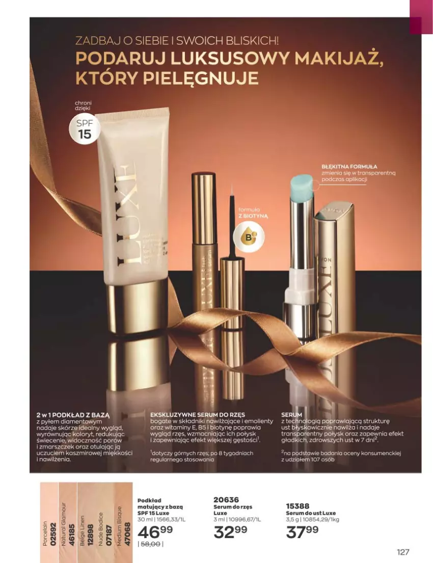 Gazetka promocyjna Avon - Katalog Avon 12/2022 kampania grudzień - ważna 01.12 do 31.12.2022 - strona 127 - produkty: Fa, LG, Mars, Podkład, Podkład matujący, Por, Rum, Ser, Serum, Tran