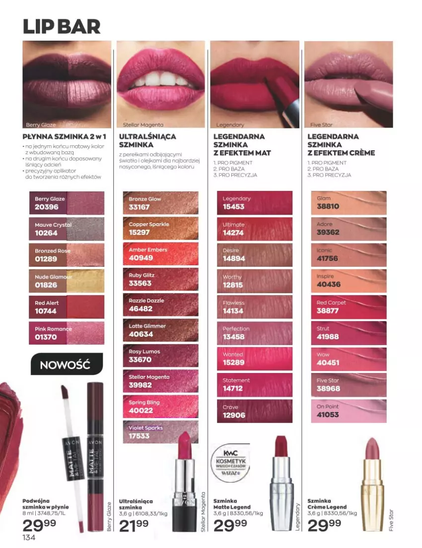 Gazetka promocyjna Avon - Katalog Avon 12/2022 kampania grudzień - ważna 01.12 do 31.12.2022 - strona 134 - produkty: Cień, Inka, Olej, Szminka