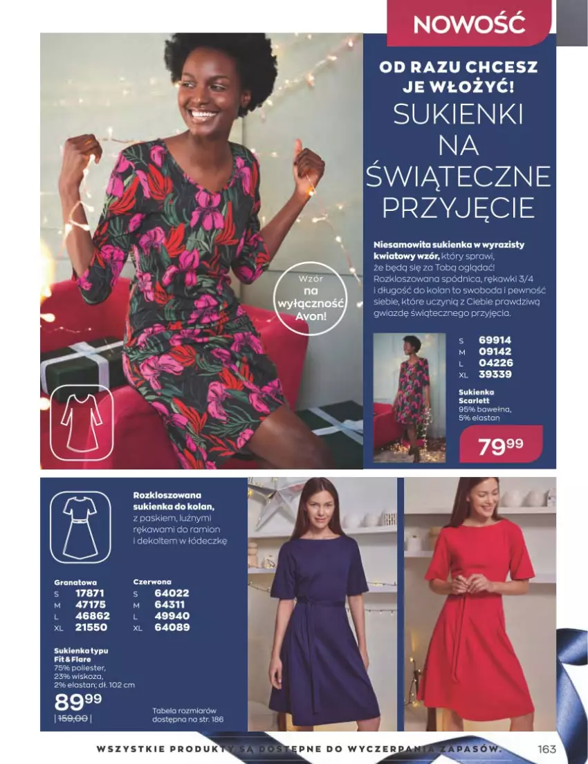 Gazetka promocyjna Avon - Katalog Avon 12/2022 kampania grudzień - ważna 01.12 do 31.12.2022 - strona 163 - produkty: Fa, Kawa, Spódnica, Sukienka