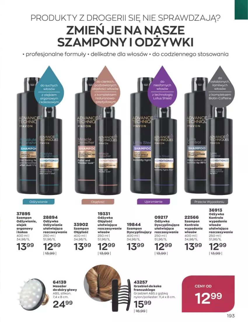 Gazetka promocyjna Avon - Katalog Avon 12/2022 kampania grudzień - ważna 01.12 do 31.12.2022 - strona 193 - produkty: Kokos, Masażer, Odżywka, Olej, Szampon