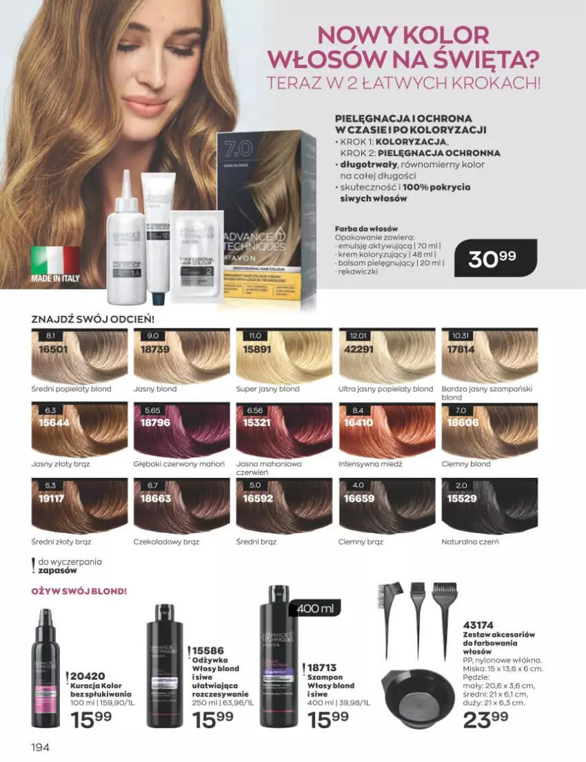 Gazetka promocyjna Avon - Katalog Avon 12/2022 kampania grudzień - ważna 01.12 do 31.12.2022 - strona 194 - produkty: Fa, Farba do włosów, Miska, Odżywka, Szampon, Tera