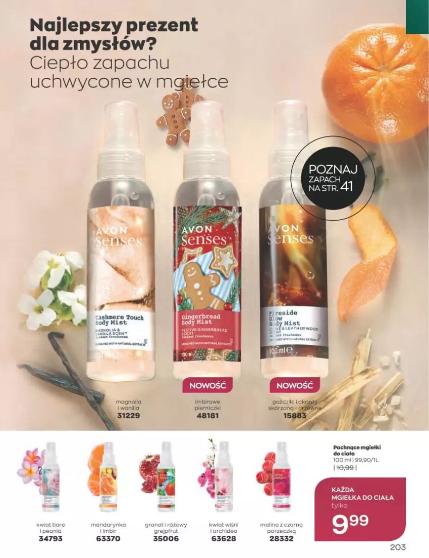 Gazetka promocyjna Avon - Katalog Avon 12/2022 kampania grudzień - ważna 01.12 do 31.12.2022 - strona 203 - produkty: Body, Gra, Granat, Grejpfrut, Imbir, Senses