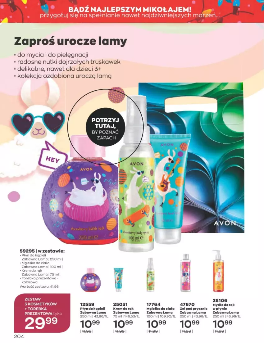 Gazetka promocyjna Avon - Katalog Avon 12/2022 kampania grudzień - ważna 01.12 do 31.12.2022 - strona 204 - produkty: Dzieci, Krem do rąk, Mydło, Płyn do kąpieli, Torebka