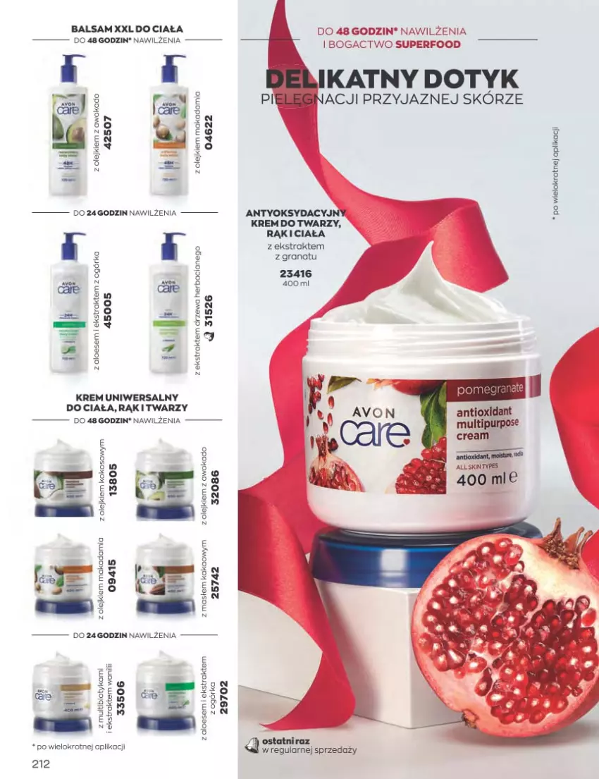 Gazetka promocyjna Avon - Katalog Avon 12/2022 kampania grudzień - ważna 01.12 do 31.12.2022 - strona 212 - produkty: Gra, Granat, Koc, Krem do twarzy, Krem uniwersalny, Olej, Tarta