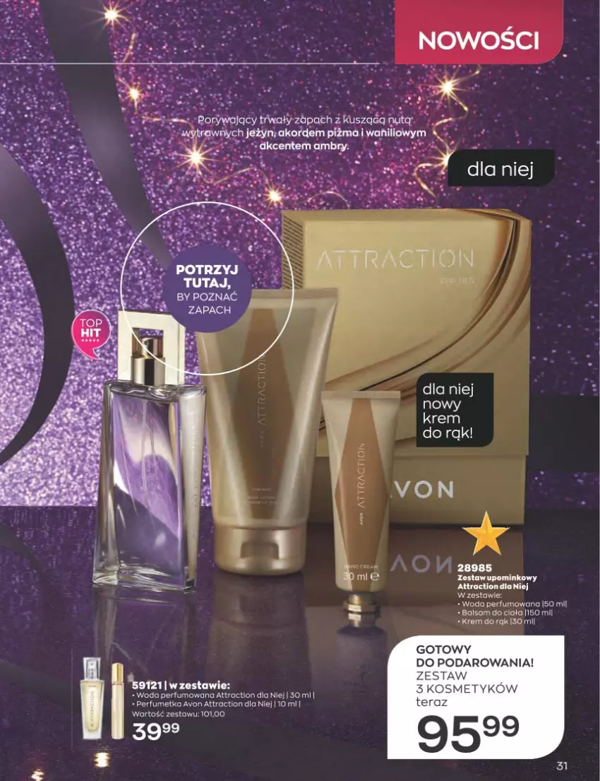 Gazetka promocyjna Avon - Katalog Avon 12/2022 kampania grudzień - ważna 01.12 do 31.12.2022 - strona 31 - produkty: Krem do rąk, Perfum, Ser, Tera, Woda, Woda perfumowana