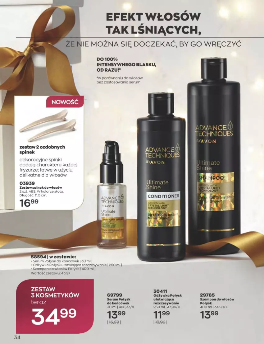 Gazetka promocyjna Avon - Katalog Avon 12/2022 kampania grudzień - ważna 01.12 do 31.12.2022 - strona 34 - produkty: Odżywka, Por, Rum, Ser, Serum, Szampon