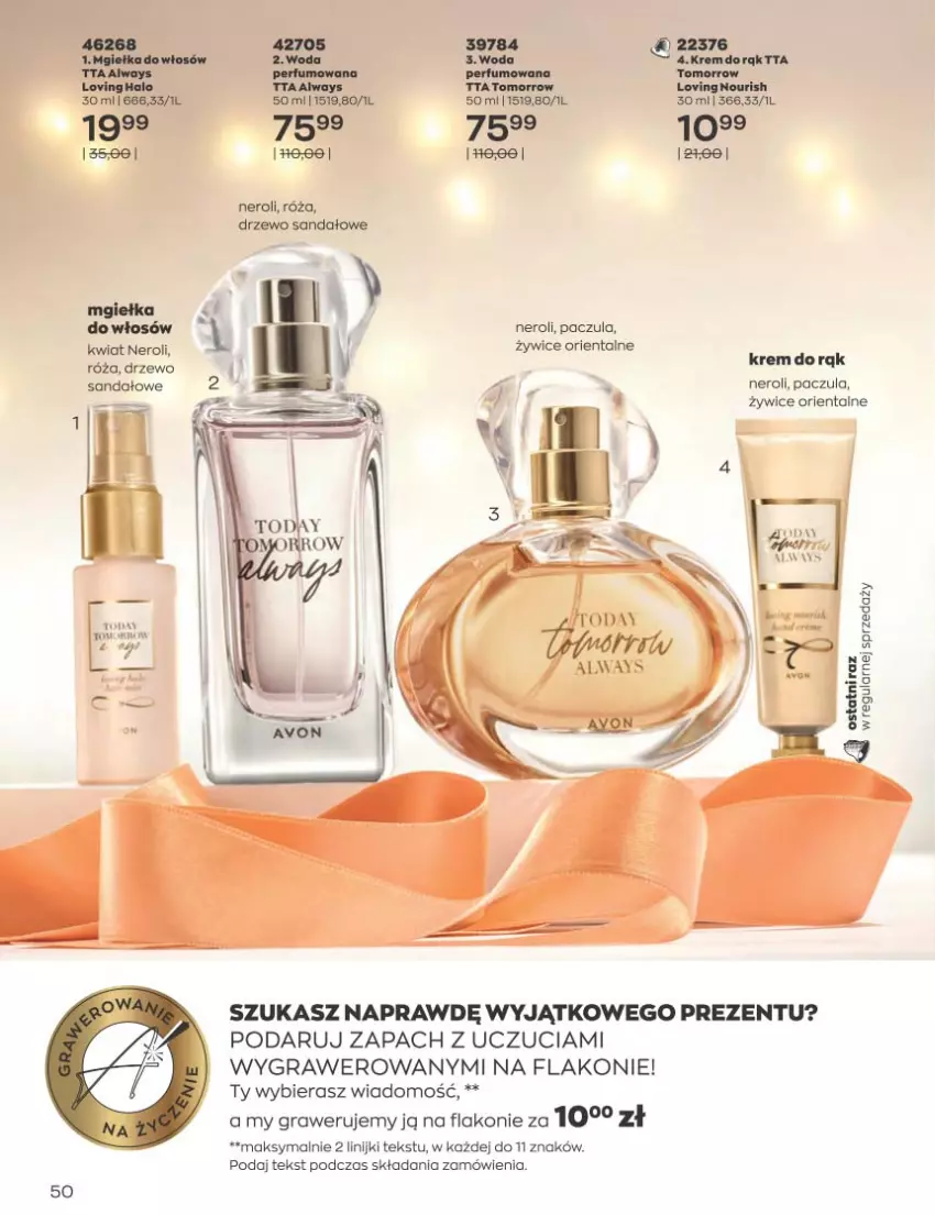 Gazetka promocyjna Avon - Katalog Avon 12/2022 kampania grudzień - ważna 01.12 do 31.12.2022 - strona 50 - produkty: Always, Fa, Gra, Krem do rąk, Lovi, Perfum, Róża, Sandał, Woda