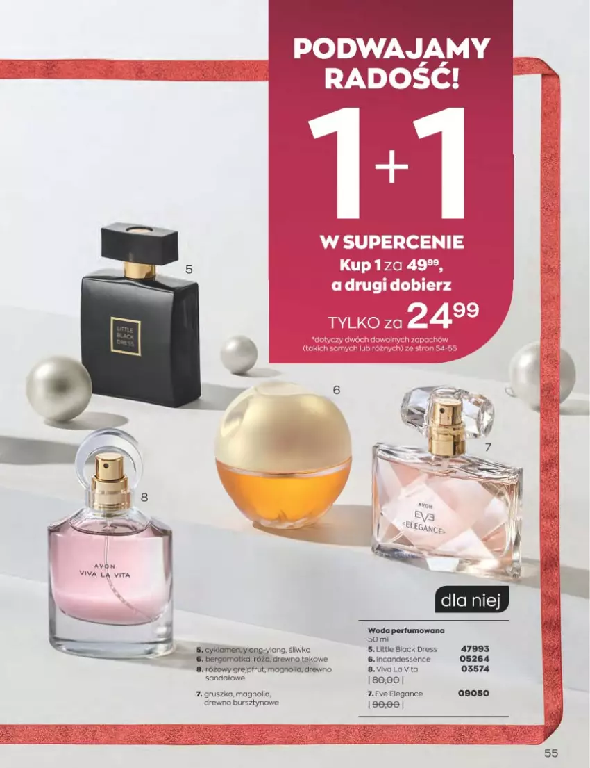 Gazetka promocyjna Avon - Katalog Avon 12/2022 kampania grudzień - ważna 01.12 do 31.12.2022 - strona 55 - produkty: Bursztyn, Dres, Lack, Perfum, Sandał, Woda, Woda perfumowana