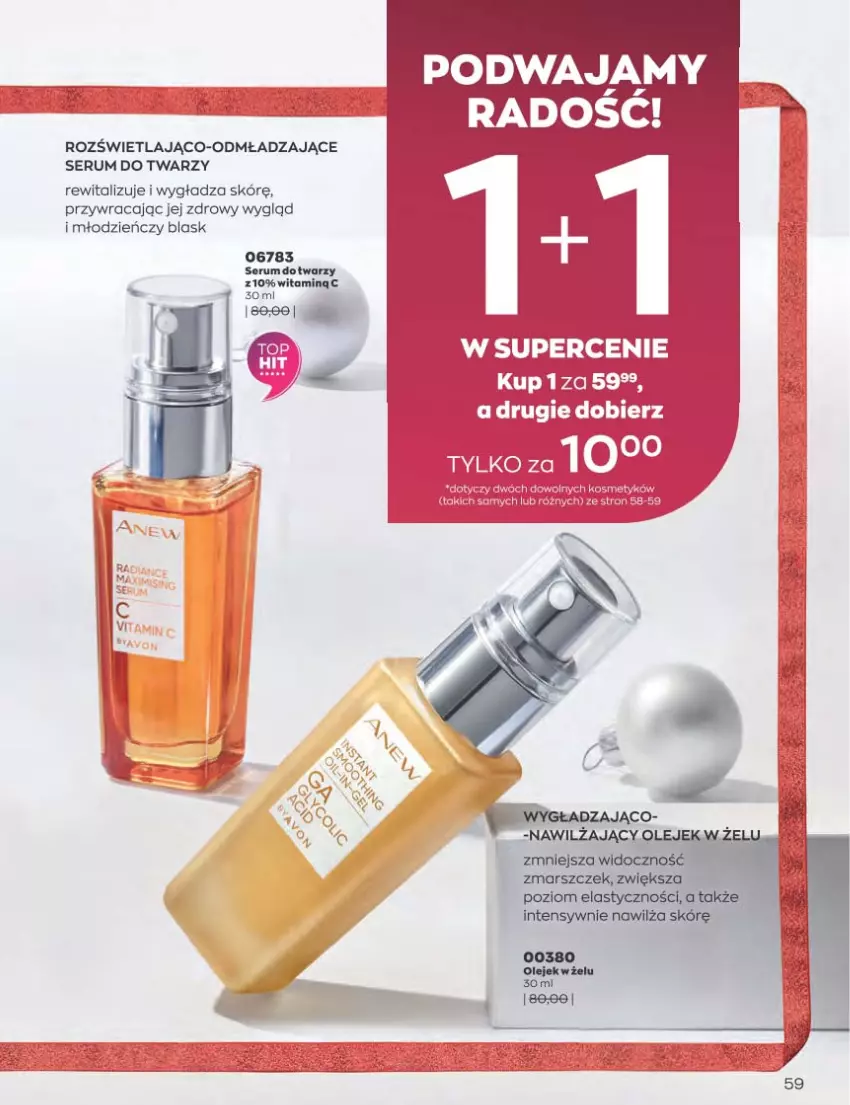 Gazetka promocyjna Avon - Katalog Avon 12/2022 kampania grudzień - ważna 01.12 do 31.12.2022 - strona 59 - produkty: Mars, Olej, Rum, Ser, Serum, Serum do twarzy