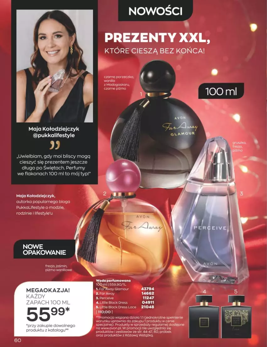 Gazetka promocyjna Avon - Katalog Avon 12/2022 kampania grudzień - ważna 01.12 do 31.12.2022 - strona 60 - produkty: Dres, Fa, Lack, Orka, Perfum, Por