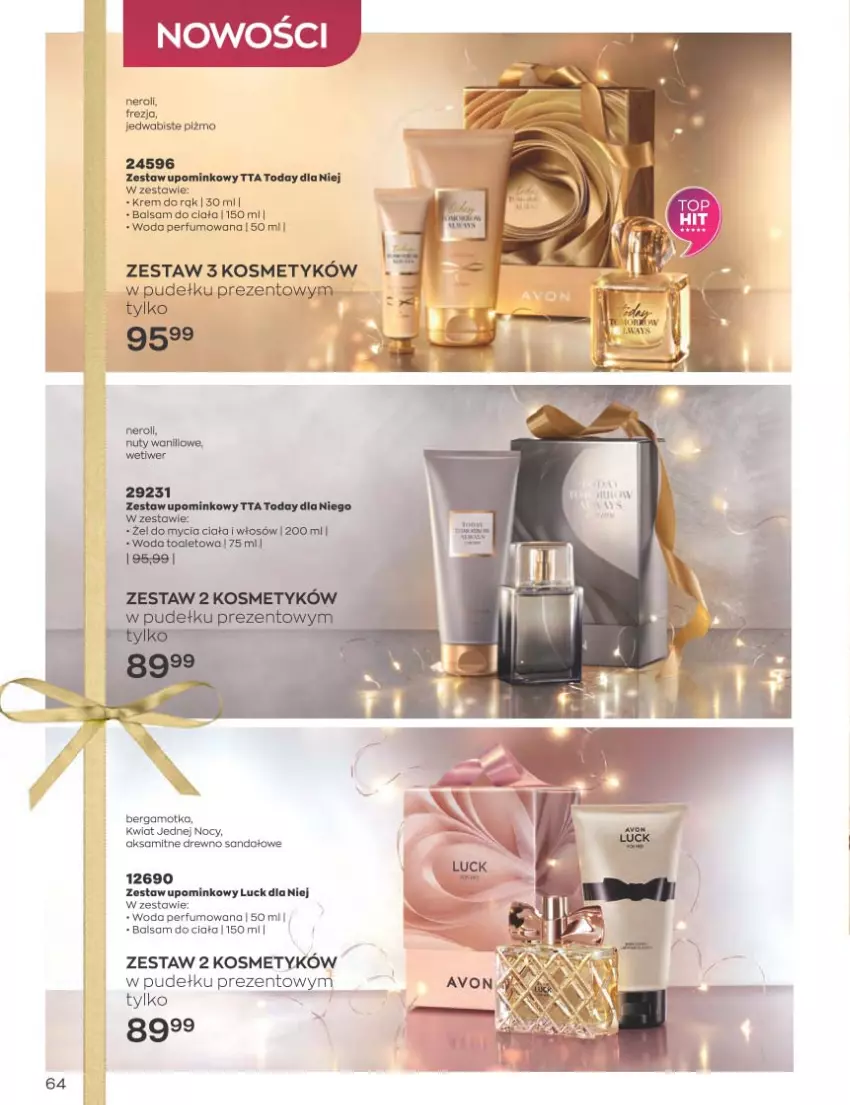 Gazetka promocyjna Avon - Katalog Avon 12/2022 kampania grudzień - ważna 01.12 do 31.12.2022 - strona 64 - produkty: Aksam, Balsam do ciała, Perfum, Sandał, Woda, Woda perfumowana