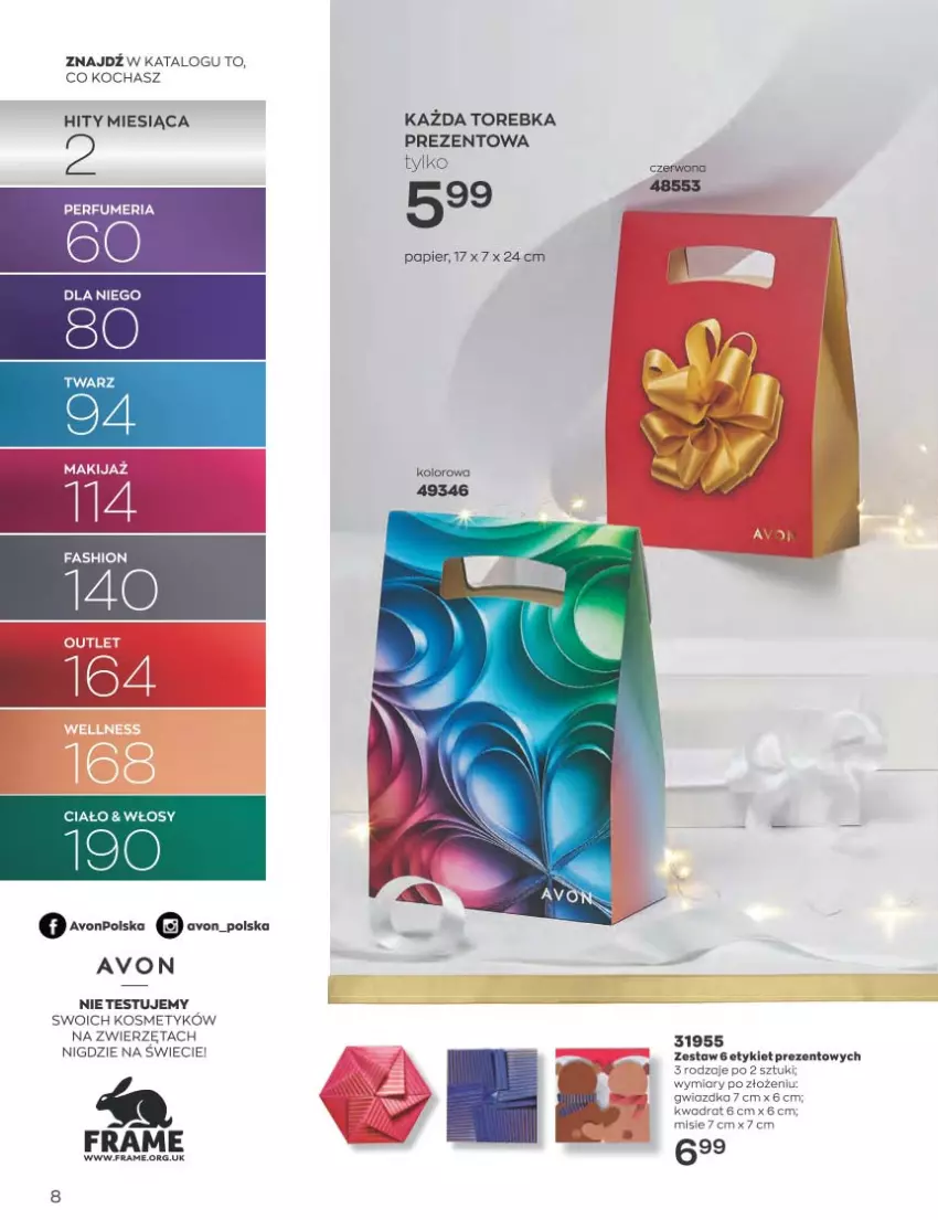 Gazetka promocyjna Avon - Katalog Avon 12/2022 kampania grudzień - ważna 01.12 do 31.12.2022 - strona 8 - produkty: Koc, Papier, Torebka, Zwierzęta