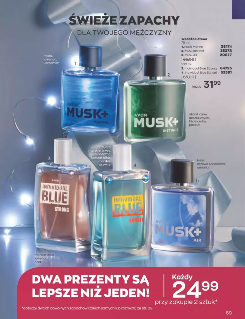 Gazetka promocyjna Avon - Katalog Avon 12/2022 kampania grudzień - ważna 01.12 do 31.12.2022 - strona 89 - produkty: Mus, Woda, Woda toaletowa