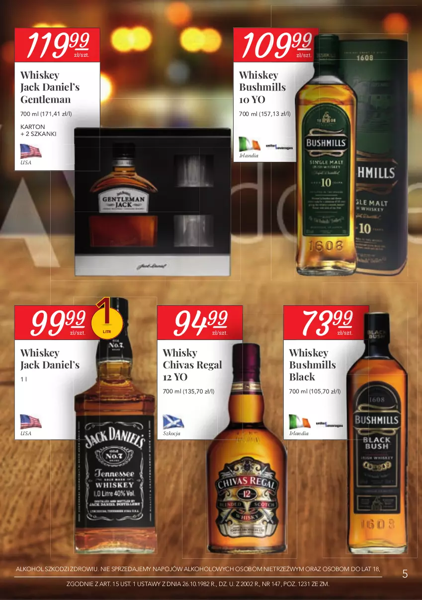 Gazetka promocyjna Stokrotka - Oferta alkoholowa - ważna 28.01 do 24.02.2021 - strona 5 - produkty: Bushmills, Koc, Lack, Whiskey, Whisky