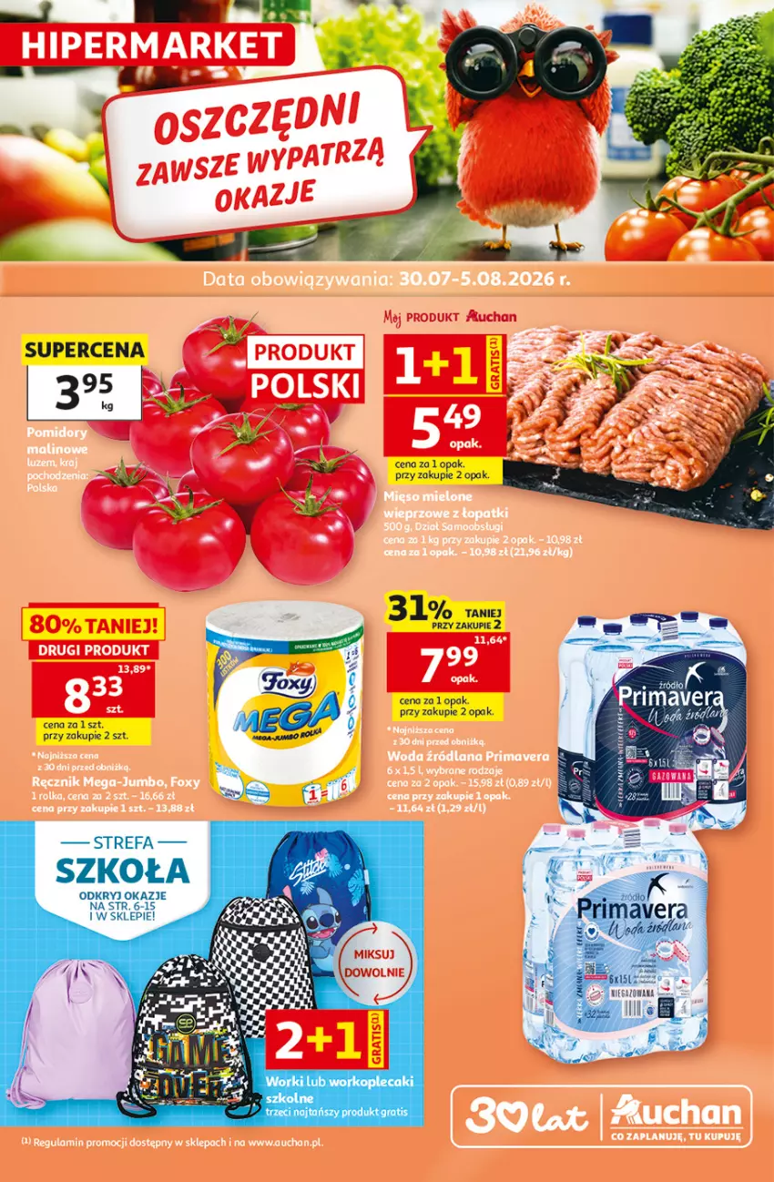 Gazetka promocyjna Auchan - 30 Lat Hipermarket - ważna 30.07 do 05.08.2026 - strona 1 - produkty: Fa, Gra, Plecak