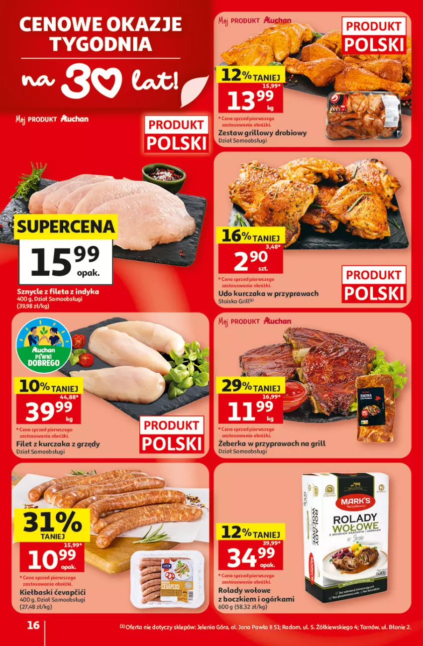 Gazetka promocyjna Auchan - 30 Lat Hipermarket - ważna 30.07 do 05.08.2026 - strona 16 - produkty: Grill, Kurczak, Orka