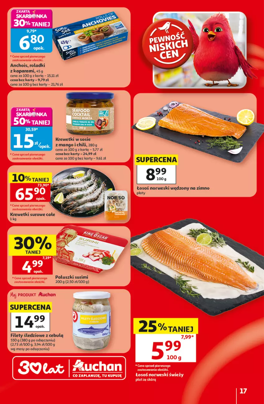Gazetka promocyjna Auchan - 30 Lat Hipermarket - ważna 30.07 do 05.08.2026 - strona 17 - produkty: Krewetki, Mango, Sos, Surimi