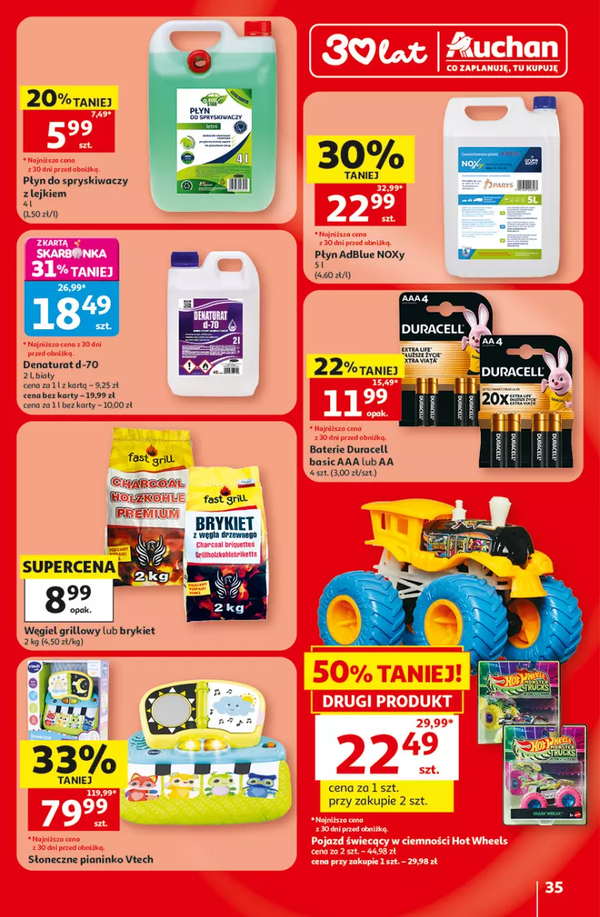 Gazetka promocyjna Auchan - 30 Lat Hipermarket - ważna 30.07 do 05.08.2026 - strona 35 - produkty: Duracell, Fa, Grill, Płyn do spryskiwaczy