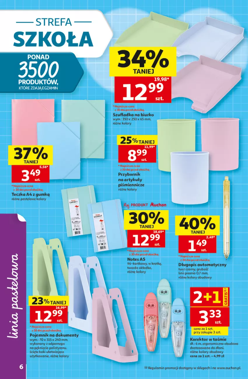 Gazetka promocyjna Auchan - 30 Lat Hipermarket - ważna 30.07 do 05.08.2026 - strona 6 - produkty: Biurko, Długopis, Fa, Pojemnik, Por, Rama, Tusz