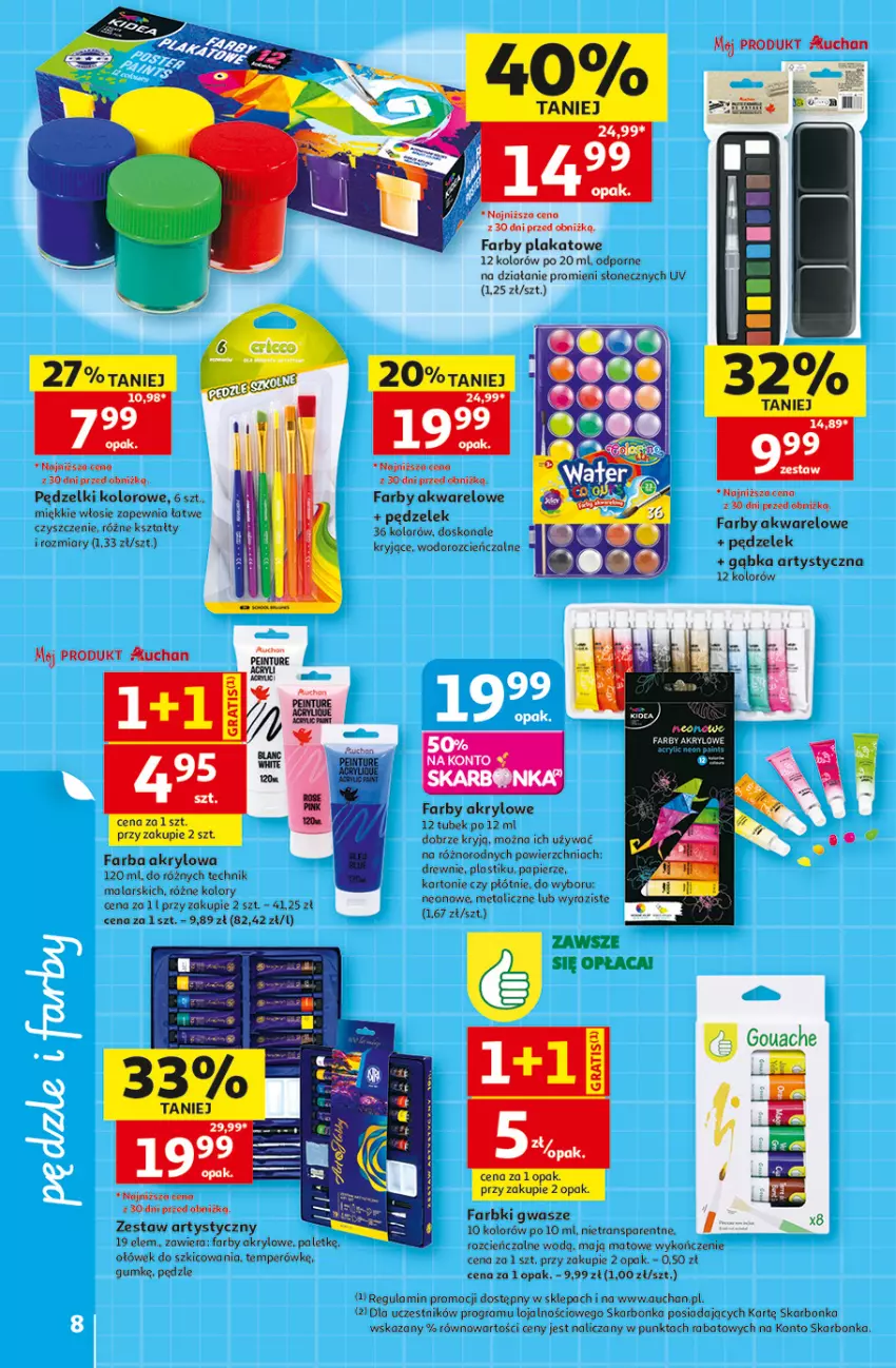 Gazetka promocyjna Auchan - 30 Lat Hipermarket - ważna 30.07 do 05.08.2026 - strona 8 - produkty: Cień, Fa, Farba akrylowa, Gra, Papier, Por, Tran