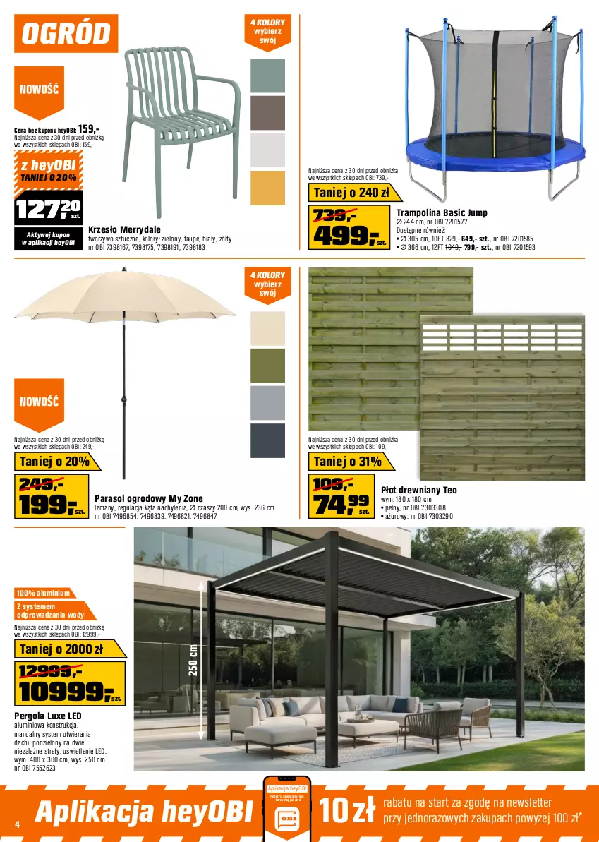 Gazetka promocyjna Obi - Gazetka OBI - ważna 20.05 do 01.06.2026 - strona 4 - produkty: Burger, Grill, Krzesło, Mobil, Ogród, Parasol, Pokrywa