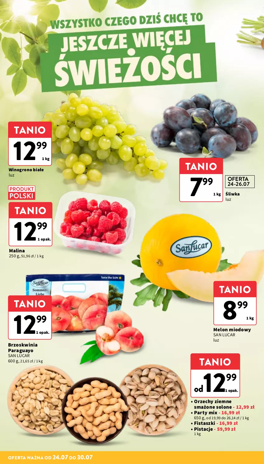 Gazetka promocyjna Intermarche - Gazetka promocyjna - ważna 24.07 do 30.07.2025 - strona 10 - produkty: Melon, Pistacje, Wino