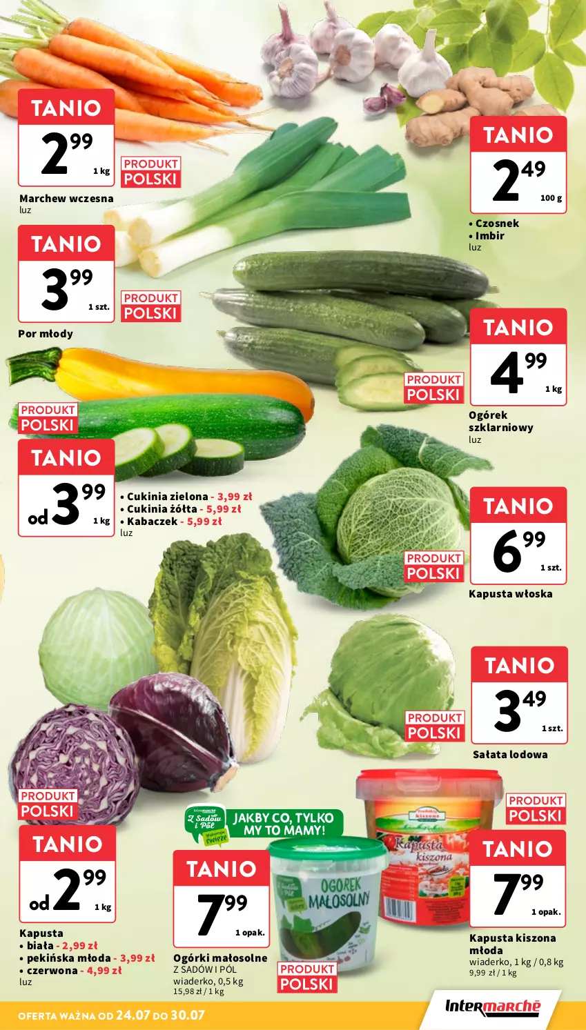 Gazetka promocyjna Intermarche - Gazetka promocyjna - ważna 24.07 do 30.07.2025 - strona 11 - produkty: Czosnek, Imbir, Ogórek, Por, Sałat, Sałata lodowa