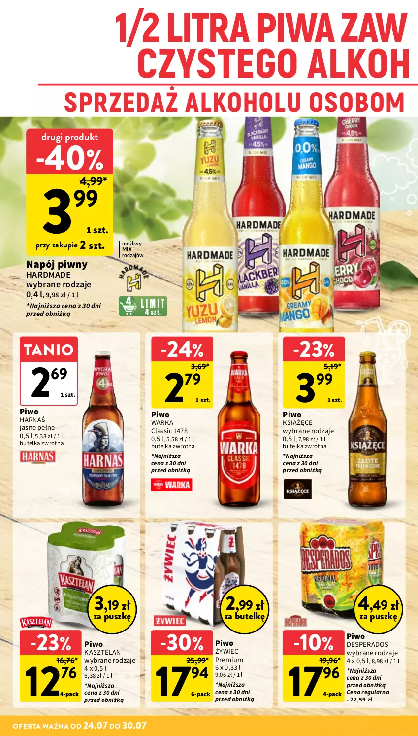 Gazetka promocyjna Intermarche - Gazetka promocyjna - ważna 24.07 do 30.07.2025 - strona 26 - produkty: Desperados, Harnaś, Kasztelan, Książęce, Napój, Piwa, Piwo, Warka
