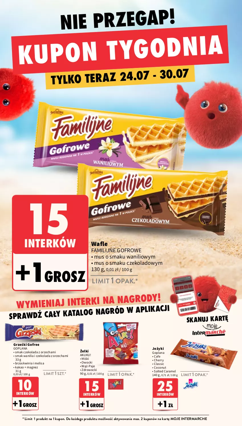 Gazetka promocyjna Intermarche - Gazetka promocyjna - ważna 24.07 do 30.07.2025 - strona 36 - produkty: Czekolada, Fa, Goplana, Grześki, Jeżyki, Kakao, LANA, Magnez, Mus, Tera, Wafle