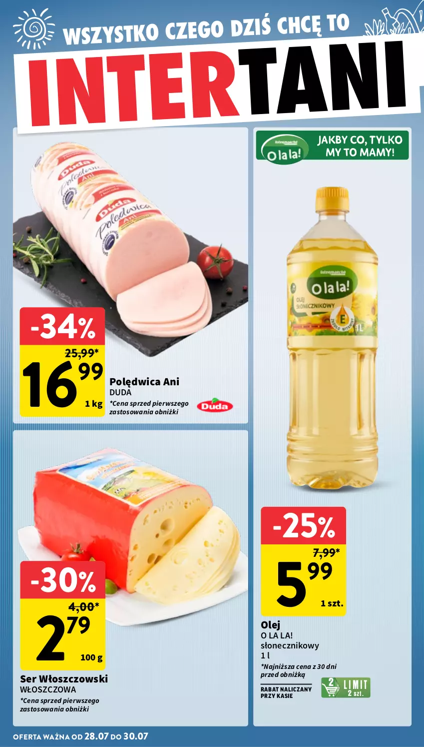 Gazetka promocyjna Intermarche - Gazetka promocyjna - ważna 24.07 do 30.07.2025 - strona 39 - produkty: Duda, Olej, Polędwica, Ser, Włoszczowski