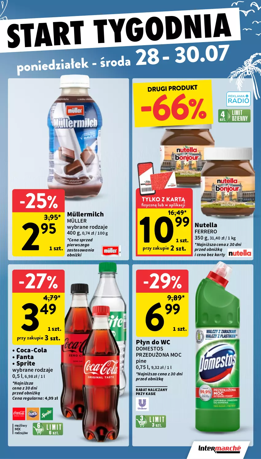 Gazetka promocyjna Intermarche - Gazetka promocyjna - ważna 24.07 do 30.07.2025 - strona 40 - produkty: Coca-Cola, Domestos, Fa, Fanta, Ferrero, Müller, Müllermilch, Nutella, Płyn do wc, Sprite