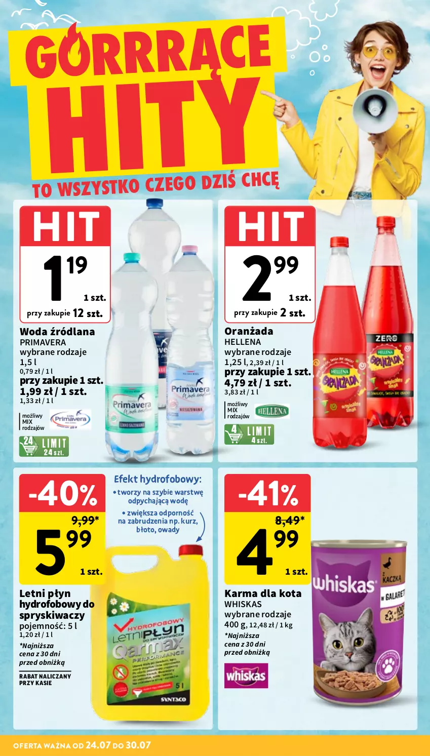 Gazetka promocyjna Intermarche - Gazetka promocyjna - ważna 24.07 do 30.07.2025 - strona 6 - produkty: Hellena, LANA, Oranżada, Por, Prima, Primavera, Whiskas, Woda