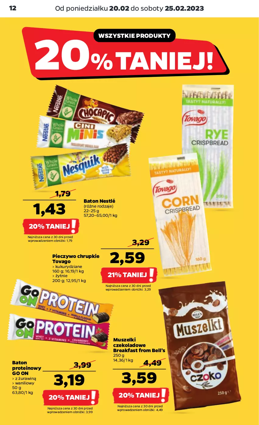 Gazetka promocyjna Netto - Artykuły spożywcze - ważna 20.02 do 25.02.2023 - strona 12 - produkty: Baton, Bell, Chrupki, Fa, Mus, Nestlé, Piec, Pieczywo, Pieczywo chrupkie