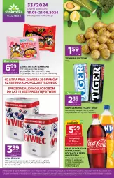 Gazetka promocyjna Stokrotka - Stokrotka Express - Gazetka - ważna od 21.08 do 21.08.2024 - strona 1 - produkty: Piwo, Warzywa, Por, Napój energetyczny, Coca-Cola, Tiger, Fanta, Owoce, Sprite, Napój, Mięso, LG, Fa