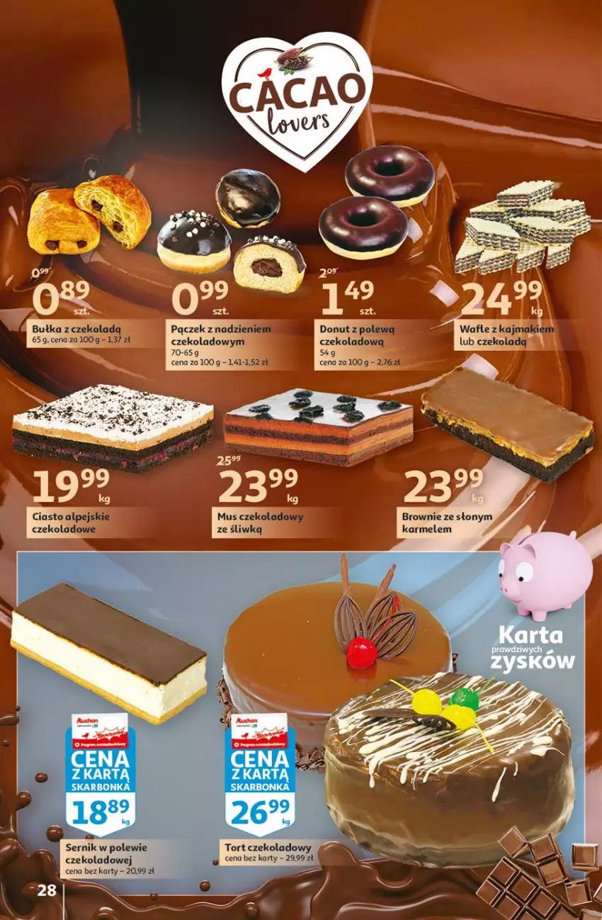 Gazetka promocyjna Auchan - Hiper porządki Hipermarkety - ważna 18.02 do 25.02.2021 - strona 28 - produkty: Brownie, Bułka, Pączek, Ser