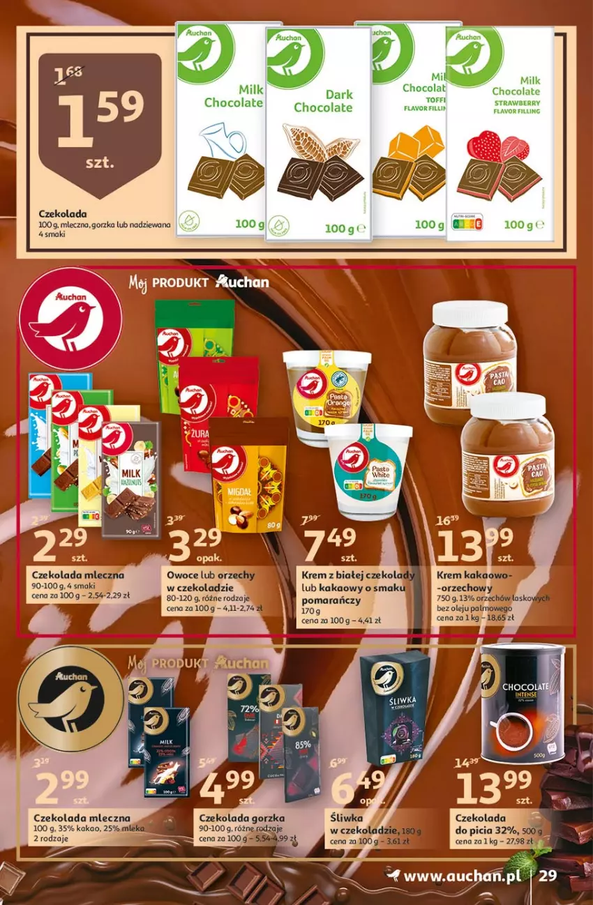 Gazetka promocyjna Auchan - Hiper porządki Hipermarkety - ważna 18.02 do 25.02.2021 - strona 29 - produkty: Czekolada, Czekolada gorzka, Kakao