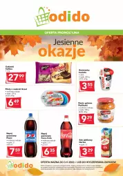 Gazetka promocyjna Odido - Jesienne Okazje! - Gazetka - ważna od 03.11 do 03.11.2022 - strona 1 - produkty: Sos, Sok, Gin, Gra, Cukier, Coca-Cola, Pepsi, Sok jabłkowy, Pudliszki, Cukierki, Graal, Napój, Hortex, Danie gotowe