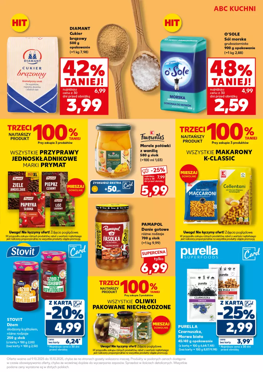 Gazetka promocyjna Kaufland - Mocny Start - ważna 13.10 do 15.10.2025 - strona 21 - produkty: Cukier, Danie gotowe, Diamant, Fa, Makaron, Oliwki, Papryka, Por, Prymat, Przyprawy, Sól, Waga