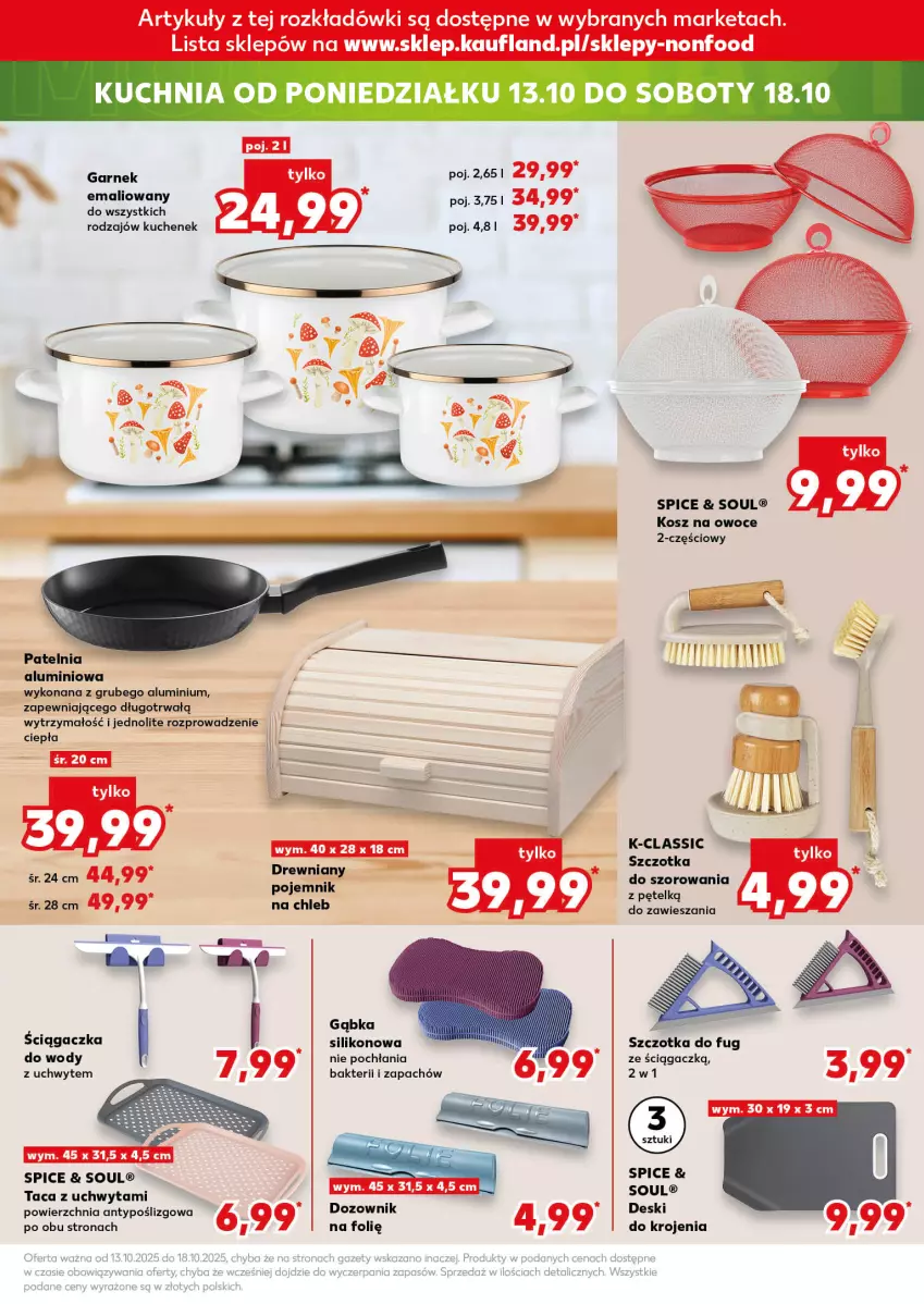 Gazetka promocyjna Kaufland - Mocny Start - ważna 13.10 do 15.10.2025 - strona 25 - produkty: Chleb, Dozownik, Kosz, Kuchnia, Owoce, Patelnia, Szczotka, Taca