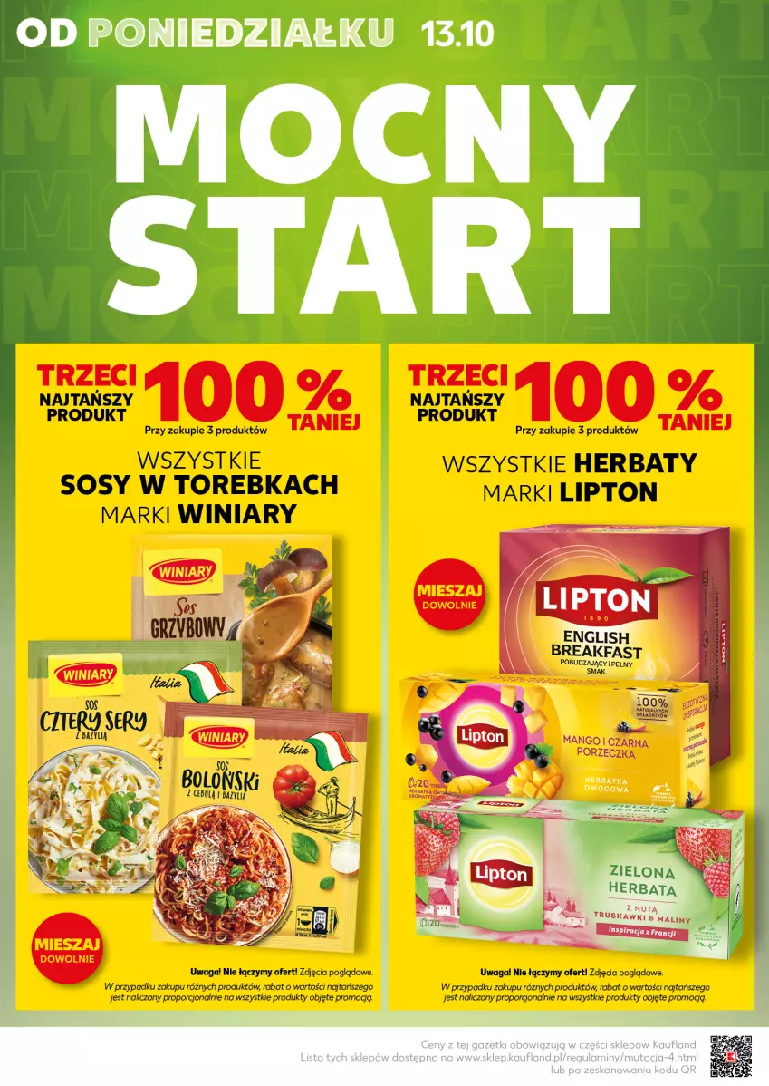 Gazetka promocyjna Kaufland - Mocny Start - ważna 13.10 do 15.10.2025 - strona 4 - produkty: Bazyl, Lipton, Mango, Por, Sos, Torebka, Waga, Winiary