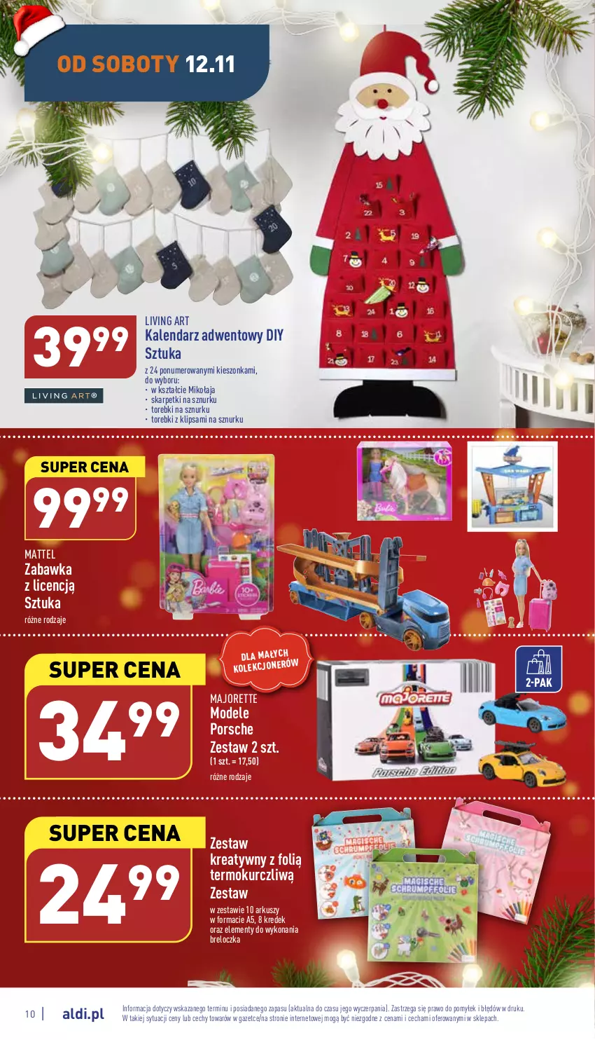 Gazetka promocyjna Aldi - Zaplanuj zakupy wcześniej - ważna 09.11 do 12.11.2022 - strona 10 - produkty: Kalendarz, Kalendarz adwentowy, Karp, Mattel, Por, Skarpetki, Zabawka