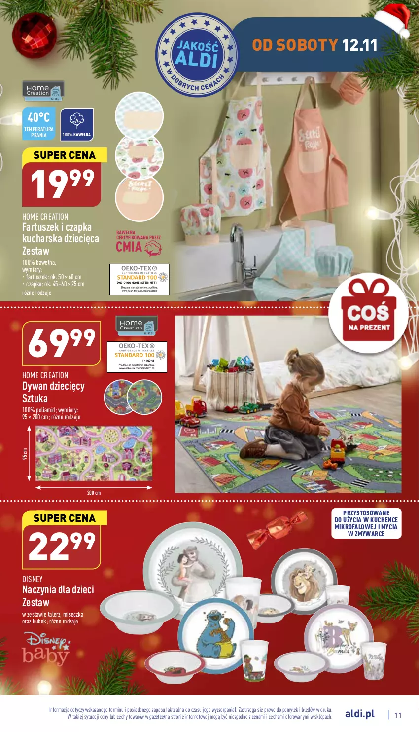 Gazetka promocyjna Aldi - Zaplanuj zakupy wcześniej - ważna 09.11 do 12.11.2022 - strona 11 - produkty: Czapka, Disney, Dywan, Dzieci, Fa, Kubek, Miseczka, Talerz, Tusz, Wełna