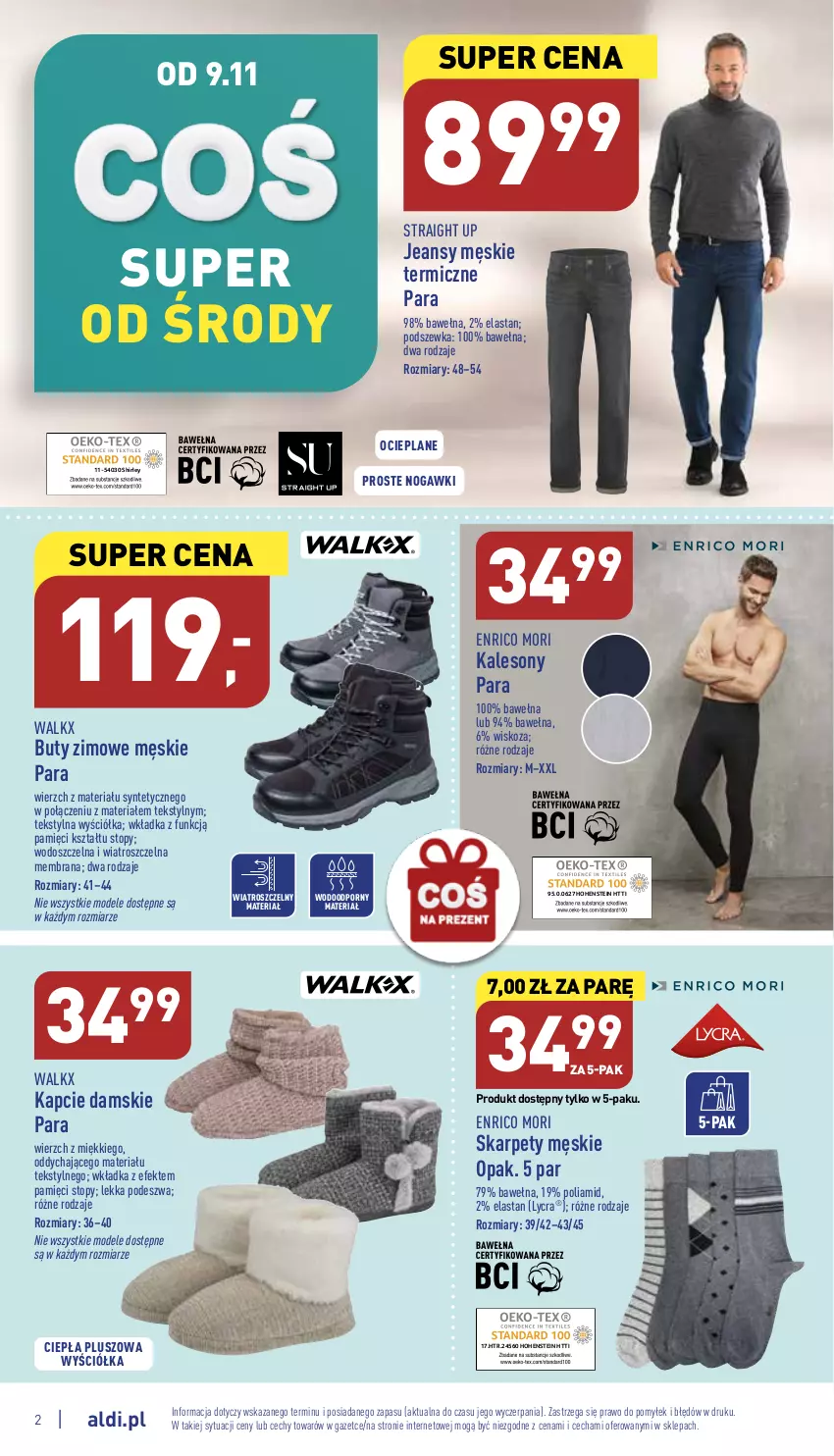 Gazetka promocyjna Aldi - Zaplanuj zakupy wcześniej - ważna 09.11 do 12.11.2022 - strona 2 - produkty: Buty, Buty zimowe, Kalesony, Kapcie, Karp, Por, Sony, Top, Wełna