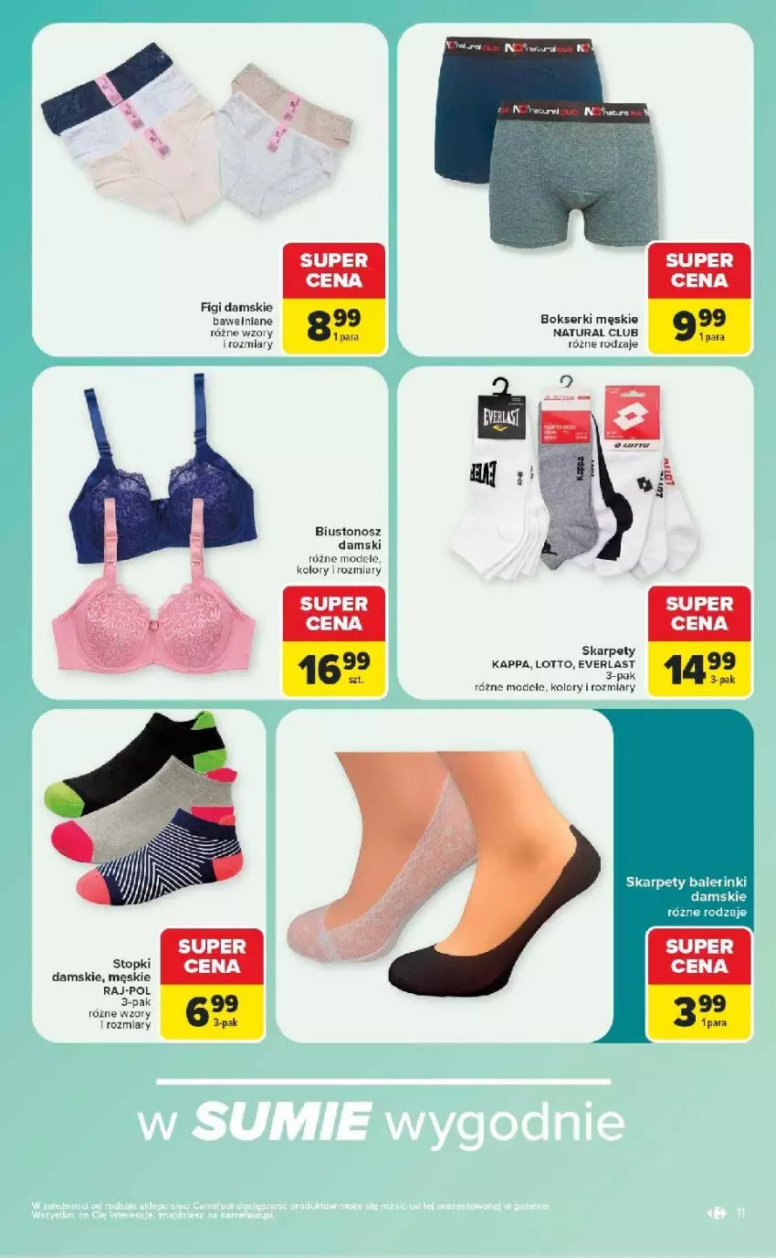 Gazetka promocyjna Carrefour - Gazetka Carrefour w SUMIE same okazje - ważna 13.07 do 25.07.2026 - strona 11 - produkty: Biustonosz, Bokserki, Figi, Karp, Ser