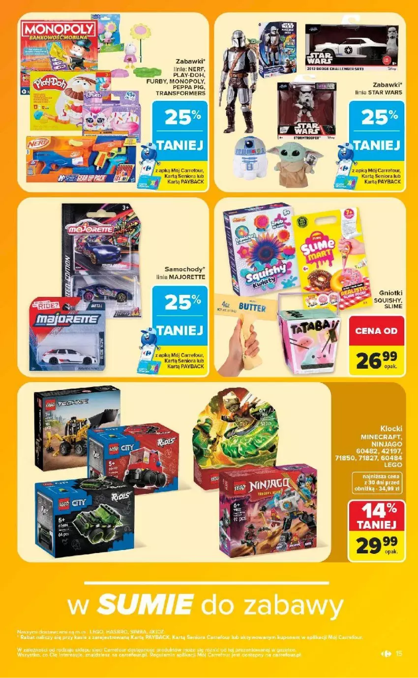 Gazetka promocyjna Carrefour - Gazetka Carrefour w SUMIE same okazje - ważna 13.07 do 25.07.2026 - strona 15 - produkty: Monopoly, Nerf, Play-Doh, Star Wars, Tran, Transformers