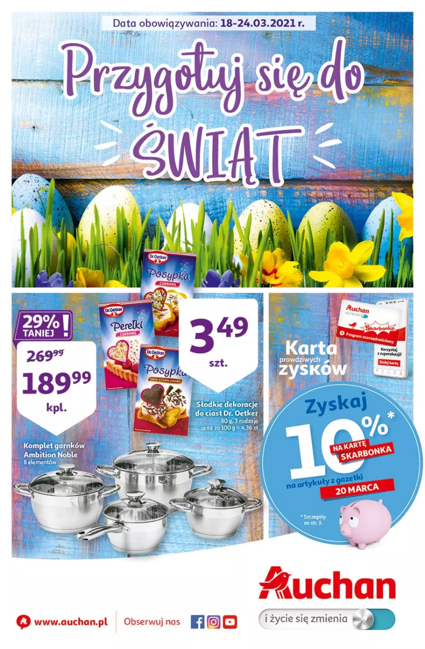 Gazetka promocyjna Auchan - Przygotuj się do Świąt Hipermarkety - ważna 18.03 do 24.03.2021 - strona 1 - produkty: Ser