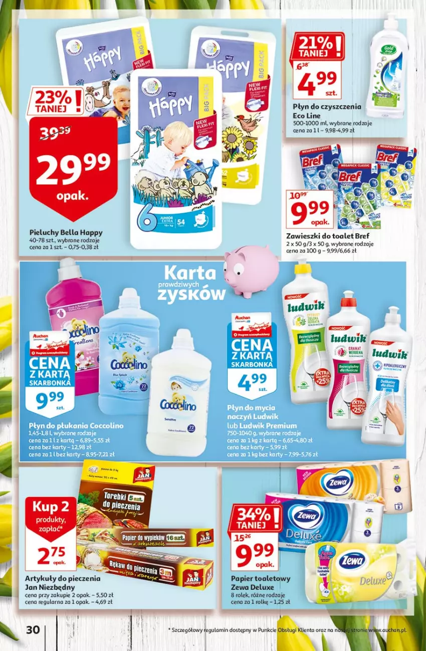 Gazetka promocyjna Auchan - Przygotuj się do Świąt Hipermarkety - ważna 18.03 do 24.03.2021 - strona 30 - produkty: Bref, Fa, Papier, Papier toaletowy, Piec, Zawieszki