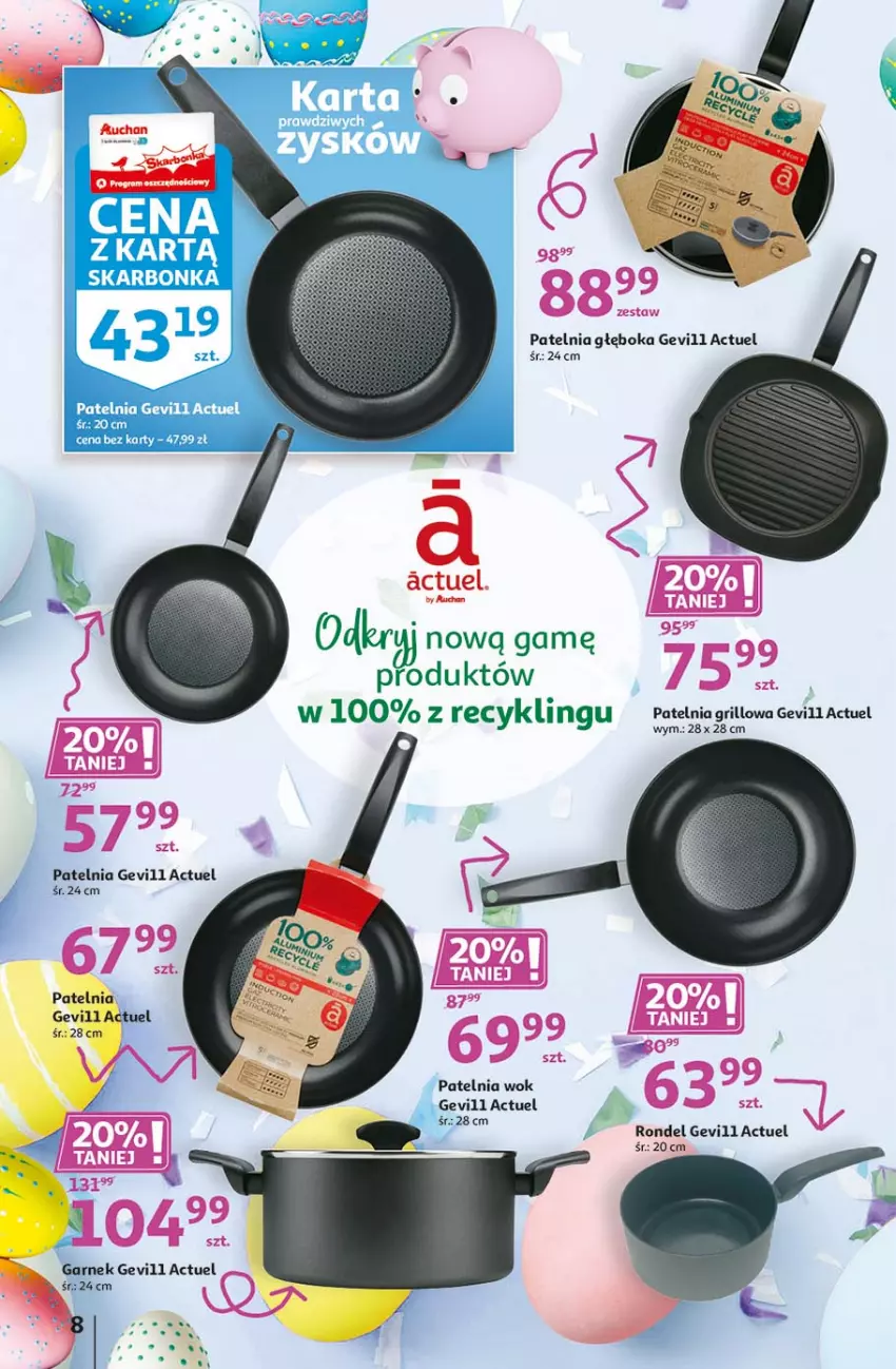 Gazetka promocyjna Auchan - Przygotuj się do Świąt Hipermarkety - ważna 18.03 do 24.03.2021 - strona 8 - produkty: Garnek, Grill, Patelnia, Rondel